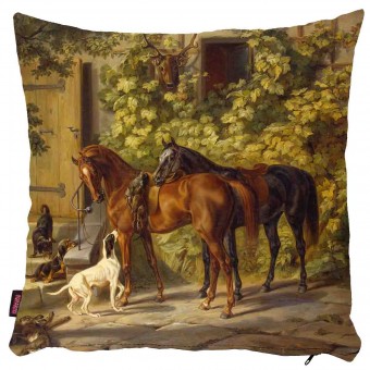 At Desenli Yastık Kılıfı-2